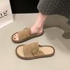 Модные сандалии из пробки в новом стиле, классические, для женщин, модные мягкие шлепанцы на толстой подошве из пробки, летние пляжные сандалии, домашние сандалии с открытым носком, на плоской подошве