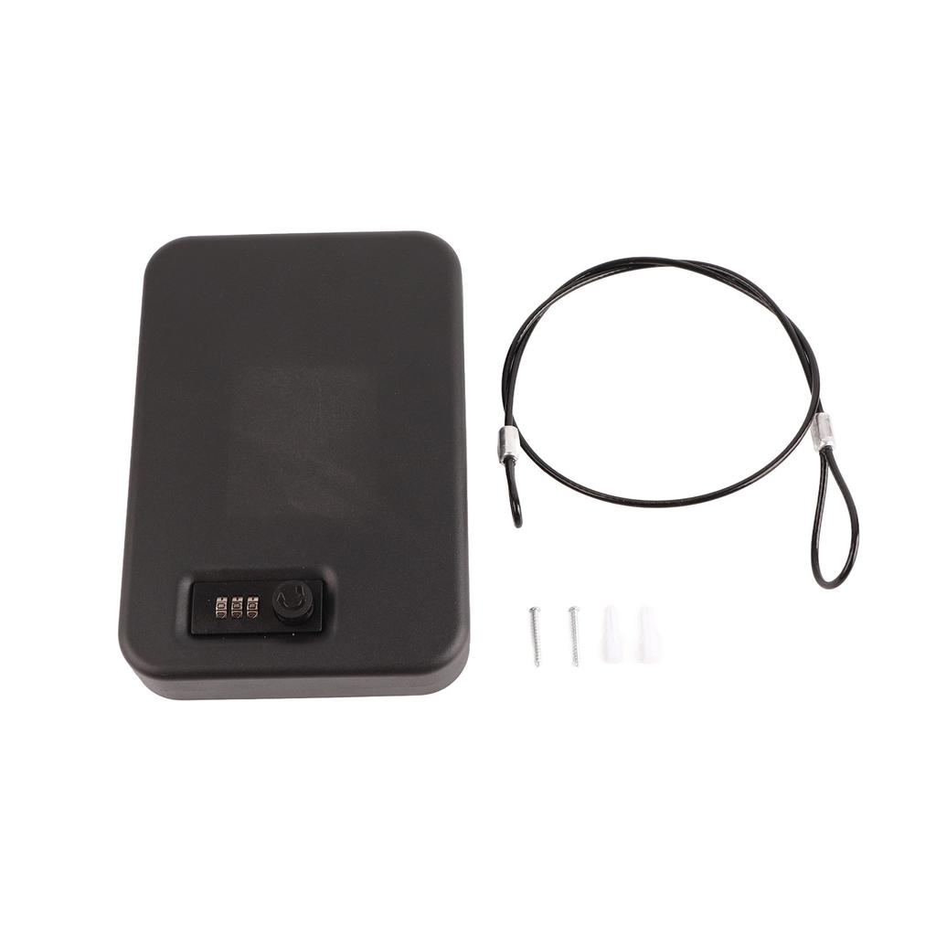 Портативный автомобильный сейф большой вместимости, защита от кражи, ящик для хранения ювелирных изделий и наличных денег с кодовым замком, черный