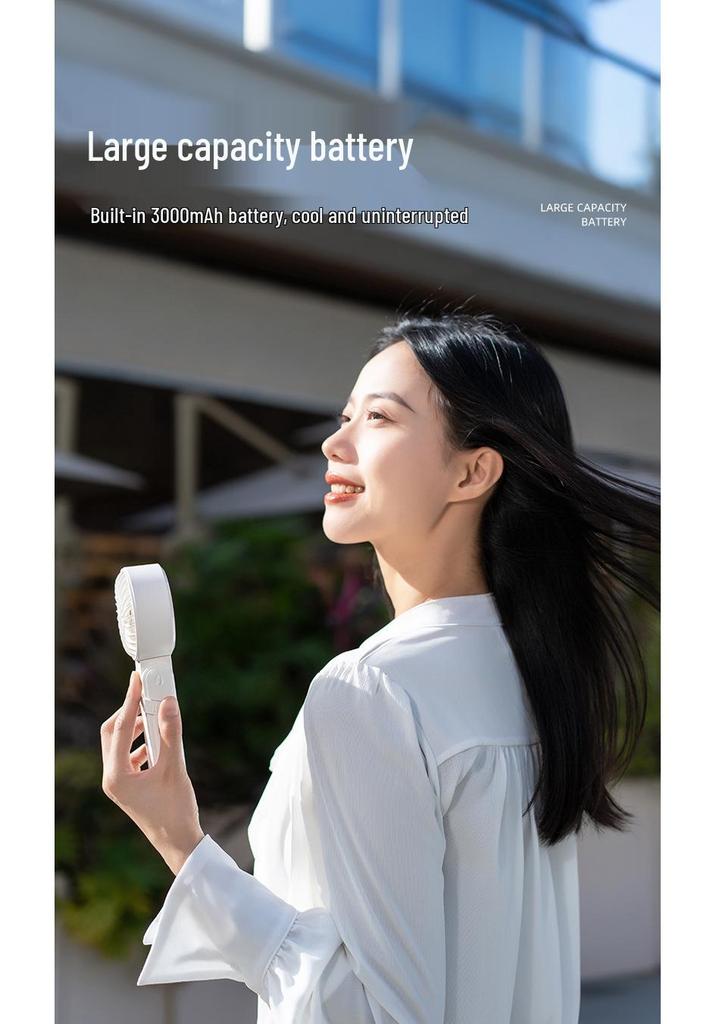 Portable Neck-Hanging Handheld Fan with Semiconductor Cooling and Foldable Ice Pack