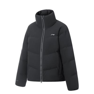 Li Ning Серия Фитнес Ветрозащитная Водоотталкивающая Куртка Пуховик с Логотипом и Воротником-стойкой Женская Куртка AYMV396-2