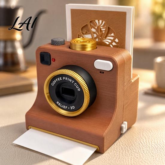 Kitchen Coffee Art Accessory 3D Printed Printer Latte Camera One-Click Stencil with Creative Device Multiple Cards Mechanical Manual Coffees