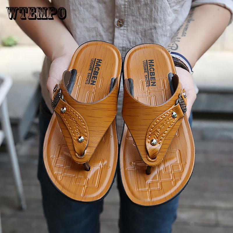 Fashion Outdoor Beach Shoes Slippers Simple Pinch Flip Flops Men's Sandals Handmade Shoes