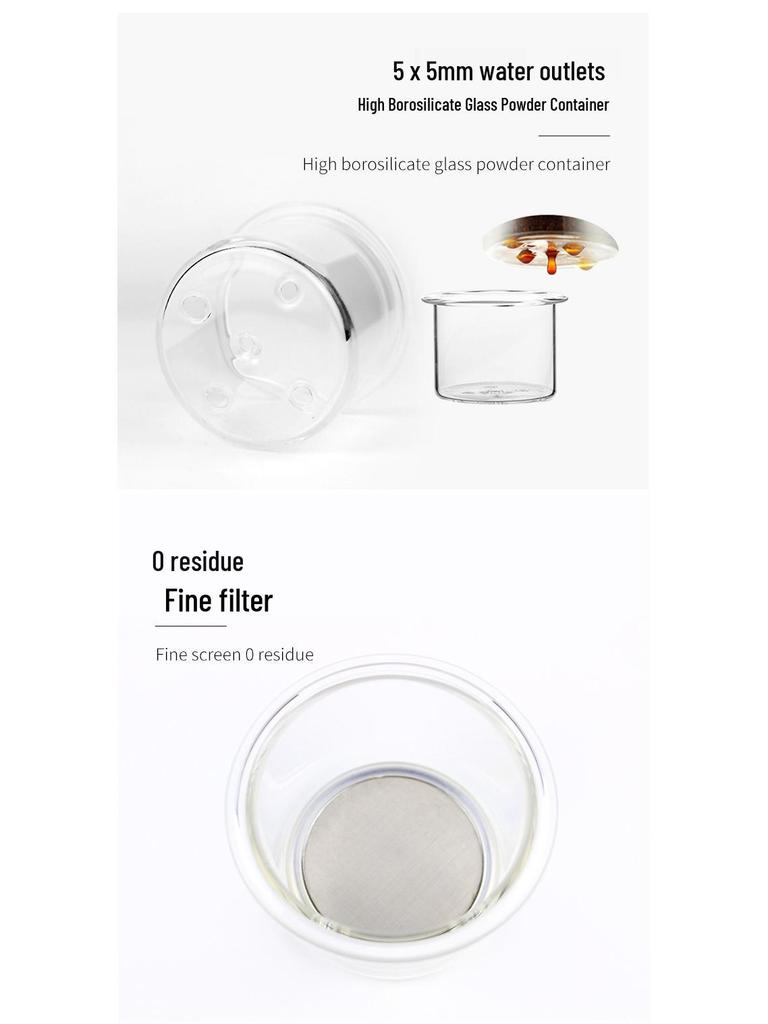 Ice Drip Coffee Maker with High Borosilicate Glass - Cold Brew Pot for Commercial and Household Use