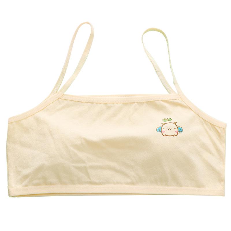 Комплект тренировочного бюстгальтера и жилета из чистого хлопка с мультяшным рисунком для девочек