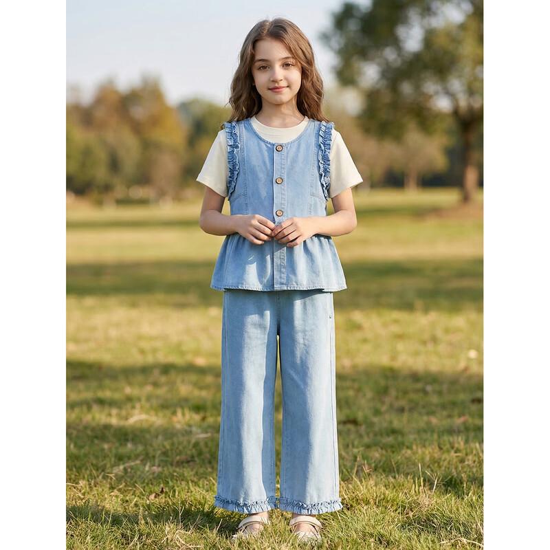 MONTAGUT KIDS Классический джинсовый комплект из 3 предметов для девочек