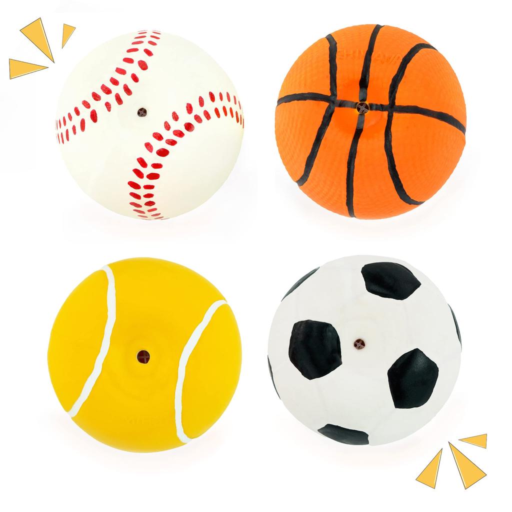 Chiwava 4pcs 6cm Squeaky Latex Dog Toy Ball Toy Suitable for Small Dogs and Puppies