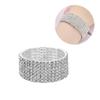1-10 Rows Shiny Woman Jewelry Elastic Bangle Wristband Stretch Bracelet  Crystal Rhinestone