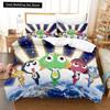3D Kawaii Cartoons Bed Sheet Keroro Frog Bedding Set Single Twin Full Queen King Size Bed Set Adult Kid Bedroom Duvet Cover Sets