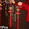 1Pc Festival Gifts Festive Atmosphere with Tassels Delicate Double Pattern Joyful Pendant Arrange Decorations Red Lantern