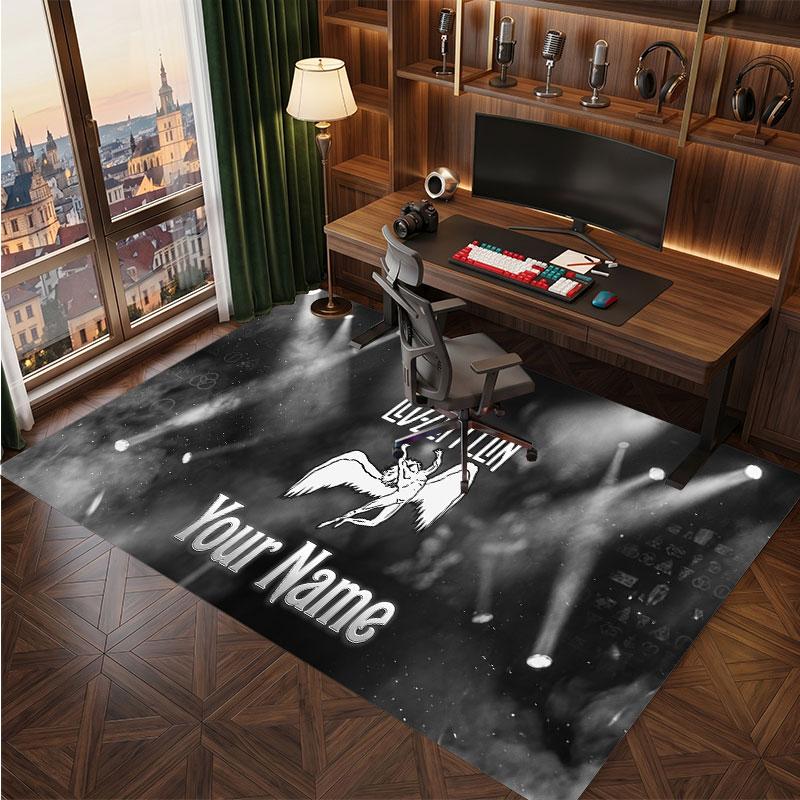 Led Zeppelin Personalized Crystal Velvet Carpet, Customized Name Text Soft Anti‑Slip Rug for Living Room Bedroom