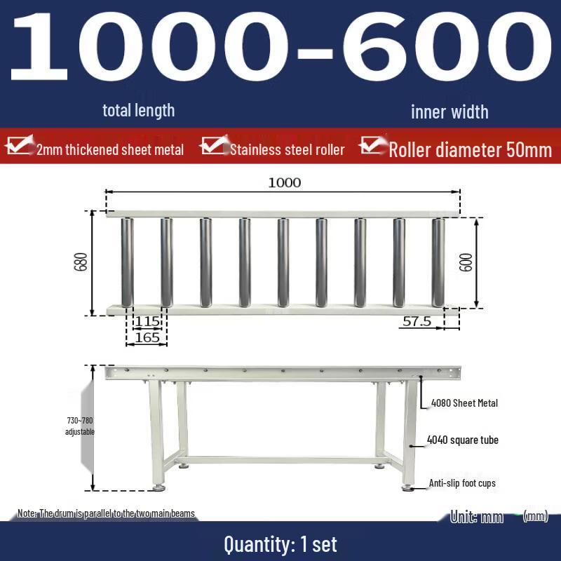 Adjustable Height Roller Conveyor Table