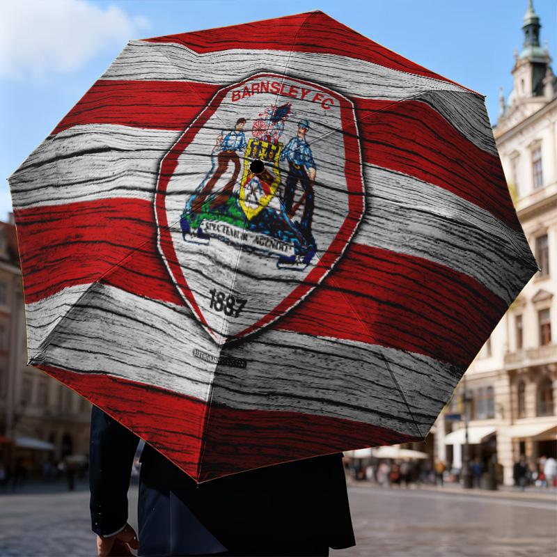 Barnsley Crest Design Automatic Folding Umbrella - 8-Rib Travel Umbrella with Auto Open/Close & Portable Gifts for holidays or birthdays