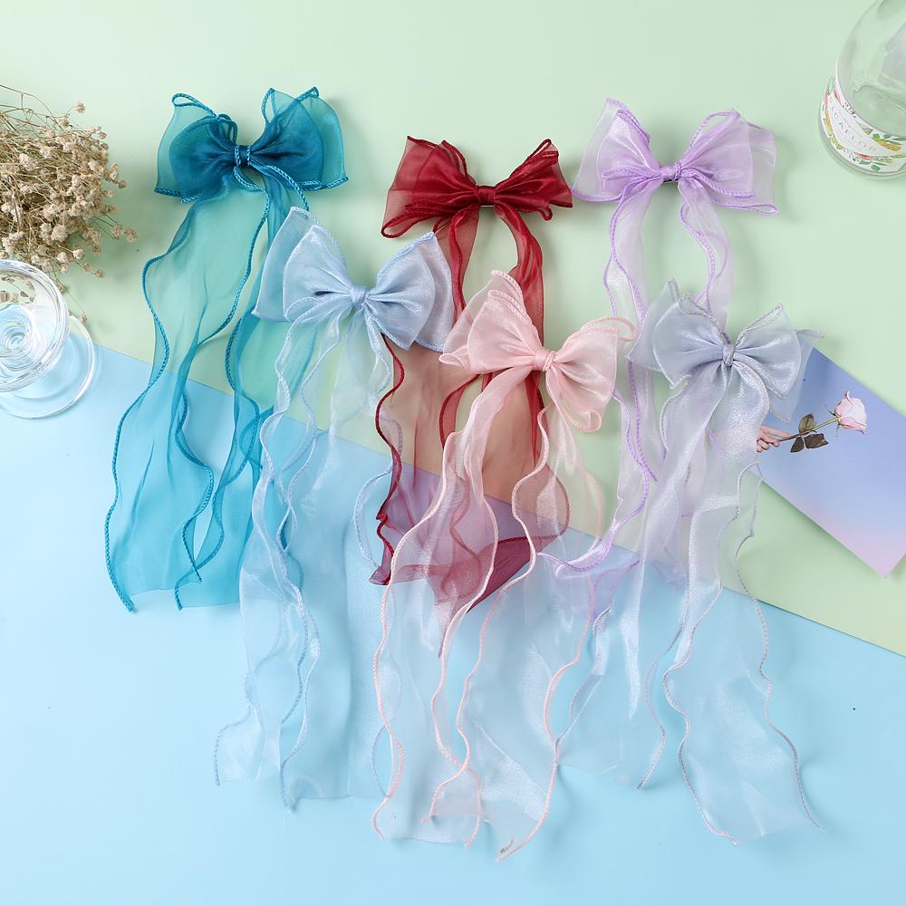 Темперамент Плед Бантик Лента Утконос Заколка для волос Лента Нежная повязка для волос Заколка для девочек