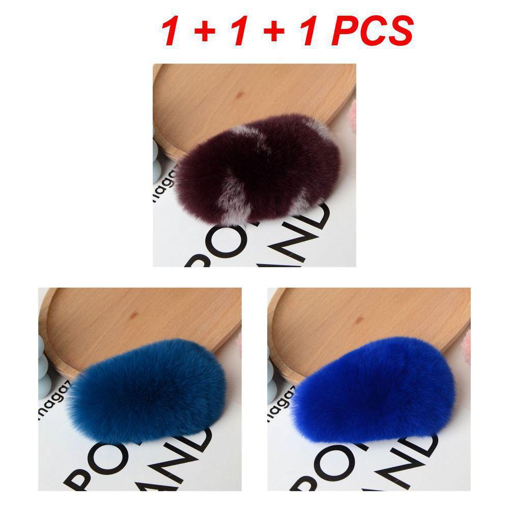 1/3 шт. Зимняя милая пушистая заколка для волос для женщин и девочек, однотонная боковая заколка для волос, BB-заколка, милая плюшевая заколка для волос, цветной аксессуар для волос