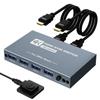 Switcher KVM Switch HDMI 2 Input 1 Output Switch 2 PCs and 1 Monitor Use 1 Printer with 2 PCs 5Gbps 4 Ports Compatible with Devices USB Switcher USB