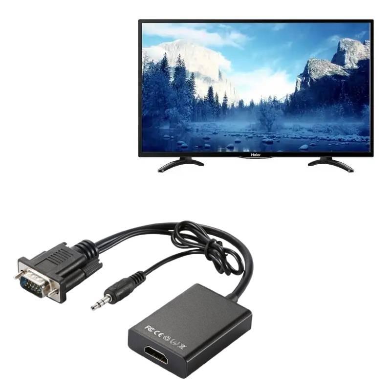 Кабель-конвертер VGA в HDMI с медным сердечником для HDTV-монитора, ПК-гейминга, установки домашнего кинотеатра