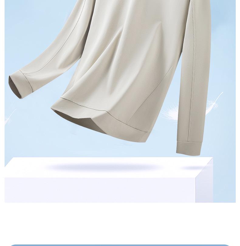 Мужская футболка с длинным рукавом из мерсеризованного хлопка 270 г/м² - Однотонная, Круглый вырез, Осенне-весенний топ