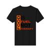 Футболка с принтом и круглым вырезом Food is Fuel, черный оранжевый хлопковый топ с короткими рукавами на заказ, мужская мода