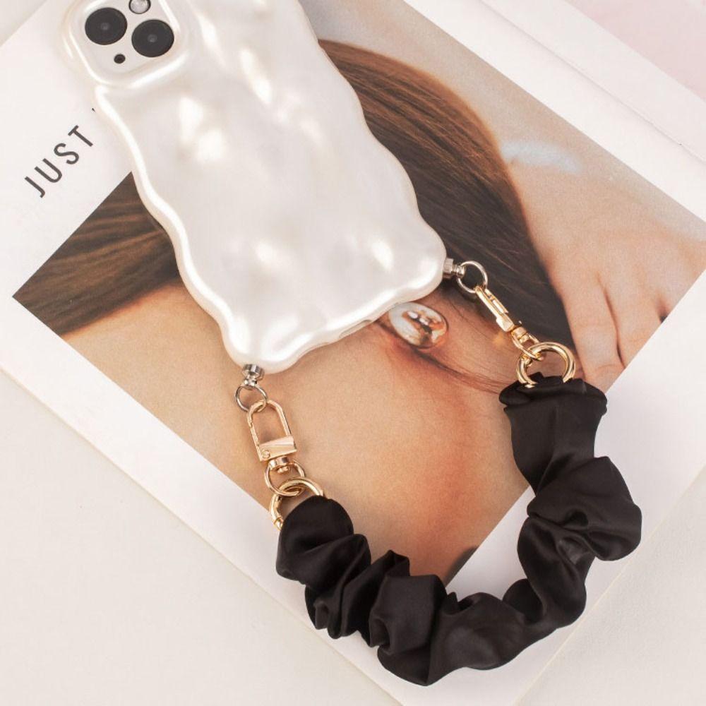 Short Elastic Mobile Phone Lanyard ABS Large Intestine Bag Rope Satin Mobile Phone Strap Backpack