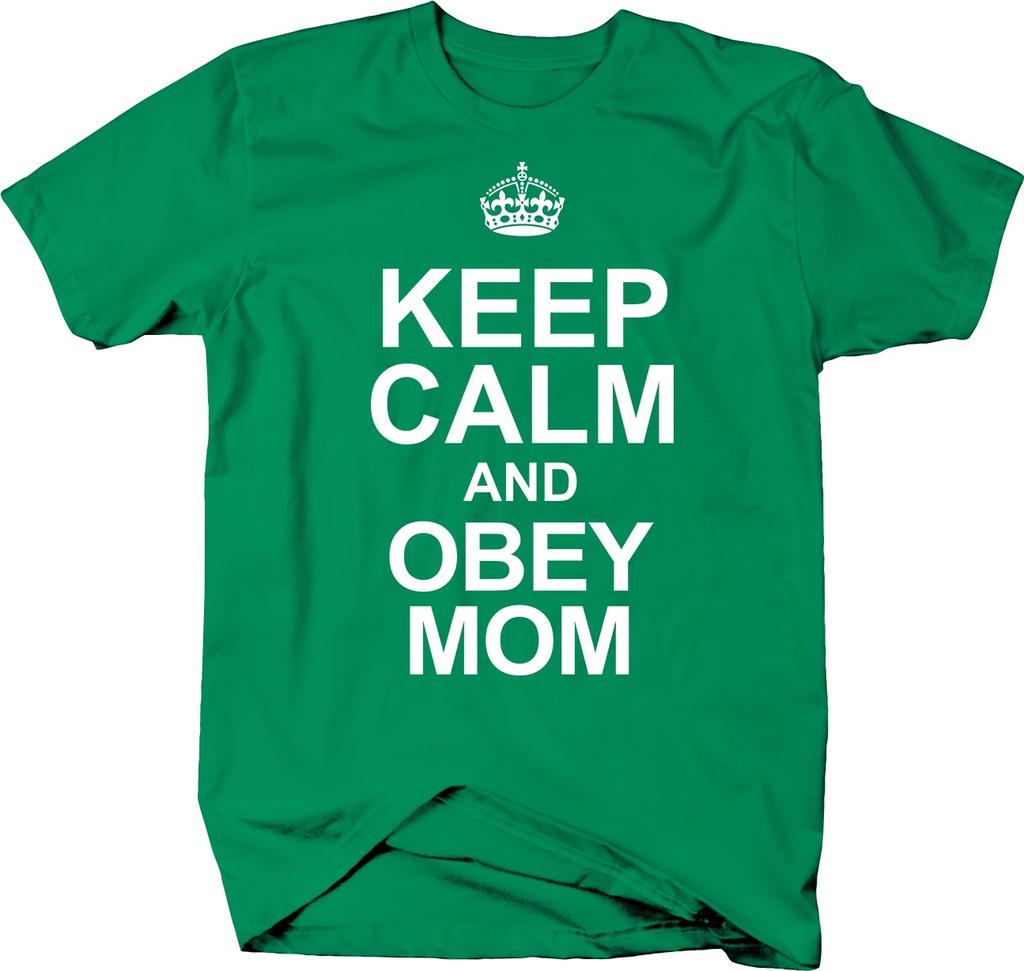 Сохраняйте спокойствие и слушайтесь маму, забавные футболки унисекс для родителей