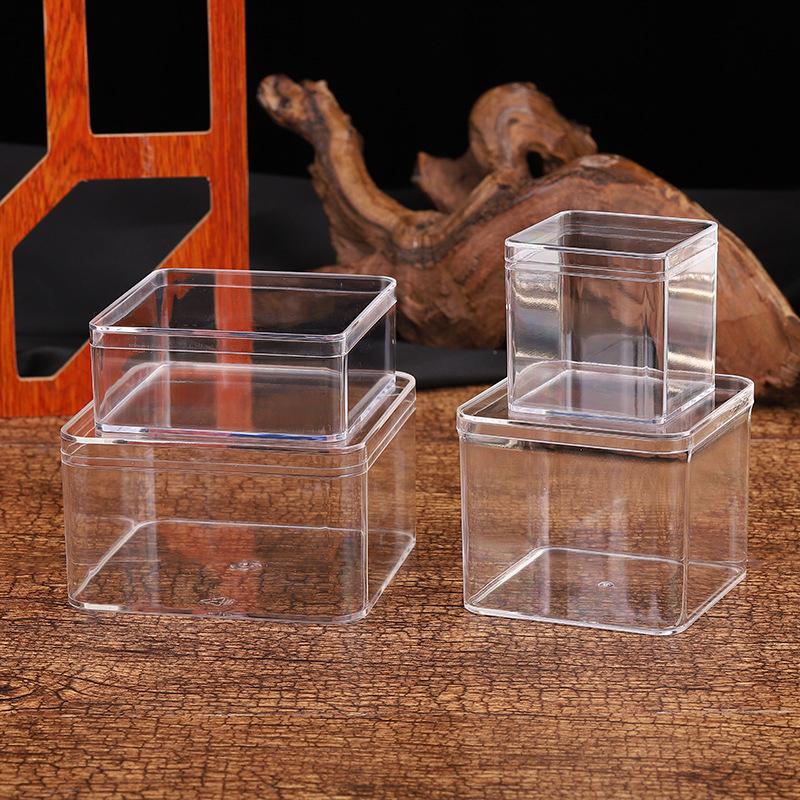 Квадратная пластиковая коробка для конфет, прозрачная пищевая упаковочная коробка с крышкой