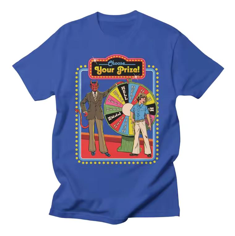 Classic Cartoon Anime, European and American Style Illustration, High Street Casual T-shirt, Men's and Women's Luxury New