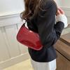 Leather Women's Shoulder Bag New Design Small Handbag Trendy Solid Color Armpit Bag  Lady