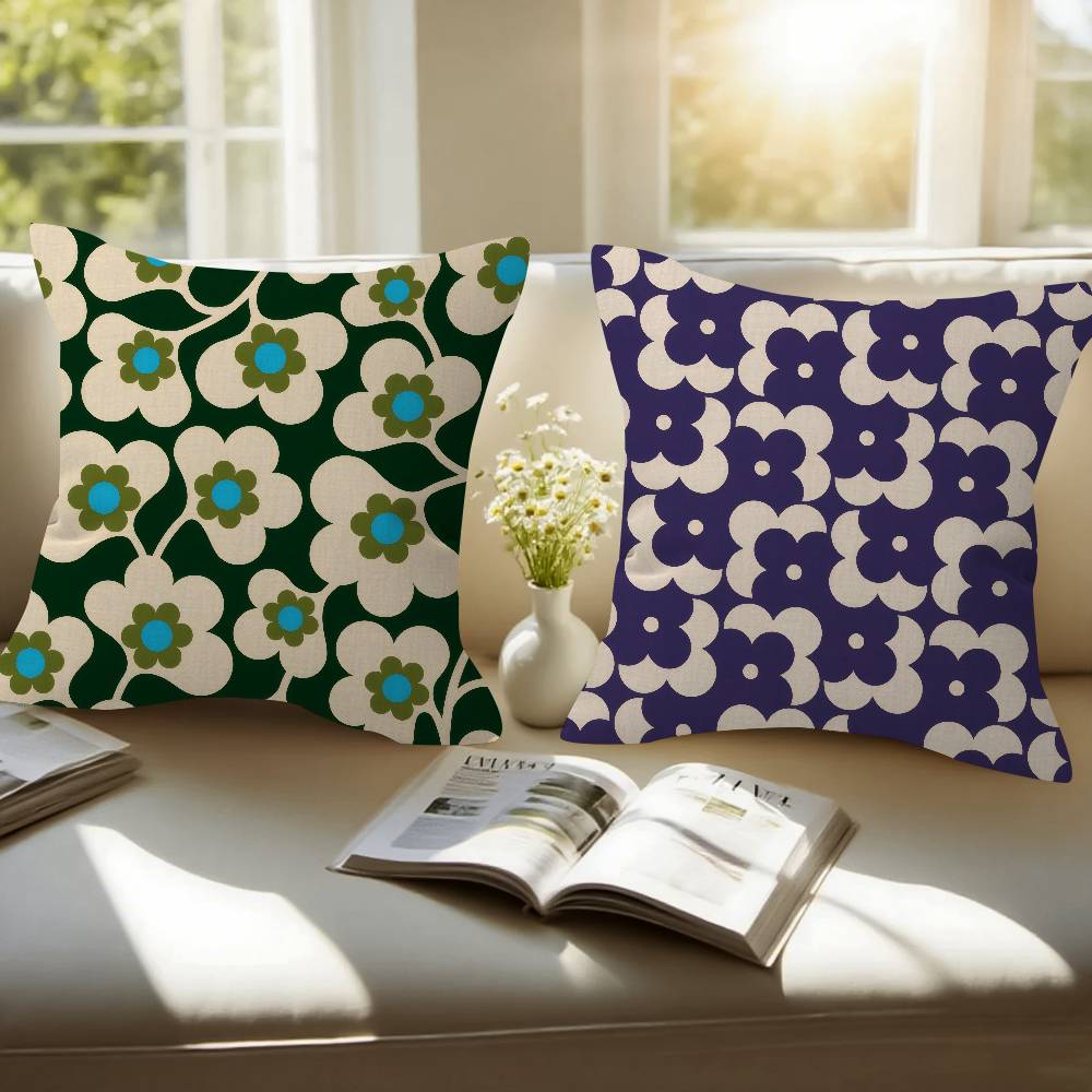Flower Pillowcase Toon Gift Cushion Cover Bedroom Home Sofa Chair Seat Decor Pillow Case Logo O-Orla Kiely