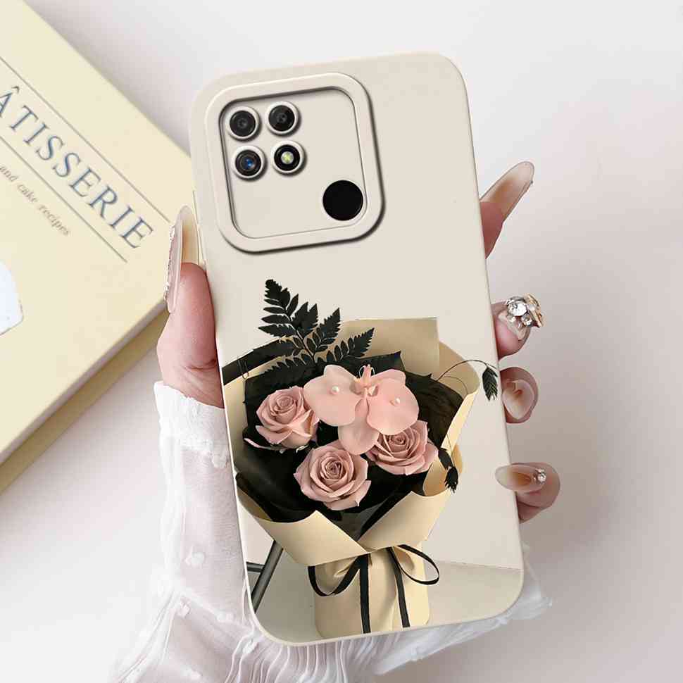 Чехол для Realme Narzo 50A RMX3430 Цветы Мягкий Силиконовый Чехол для Oppo Realme Narzo50a 6.51" Модный Защитный Чехол
