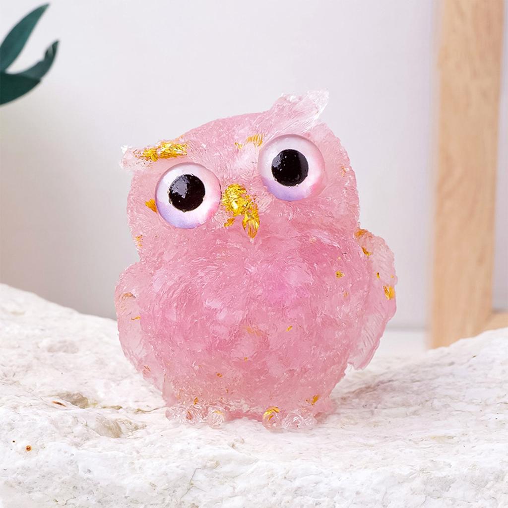 Natural Crystal Gravel Dripping Owl Ornaments Resin Crafts Home Decoration Gifts,owl Decoration