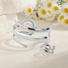 Smooth Bracelet and Ring Set Exaggerated Open Bangle Jewelry  for Party, Daily Wear