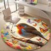 1PC Butterfly Bird Office Round Area Rug, Mat Suitable For Office, Under Office Chairs Bedroom Living Room Home Decor, Room Deco