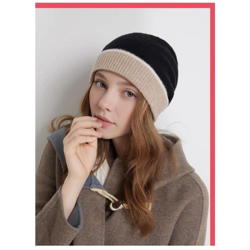 Women S Warm Fleece Lined Ear Protection Knit Beanie Hat For Autumn Winter