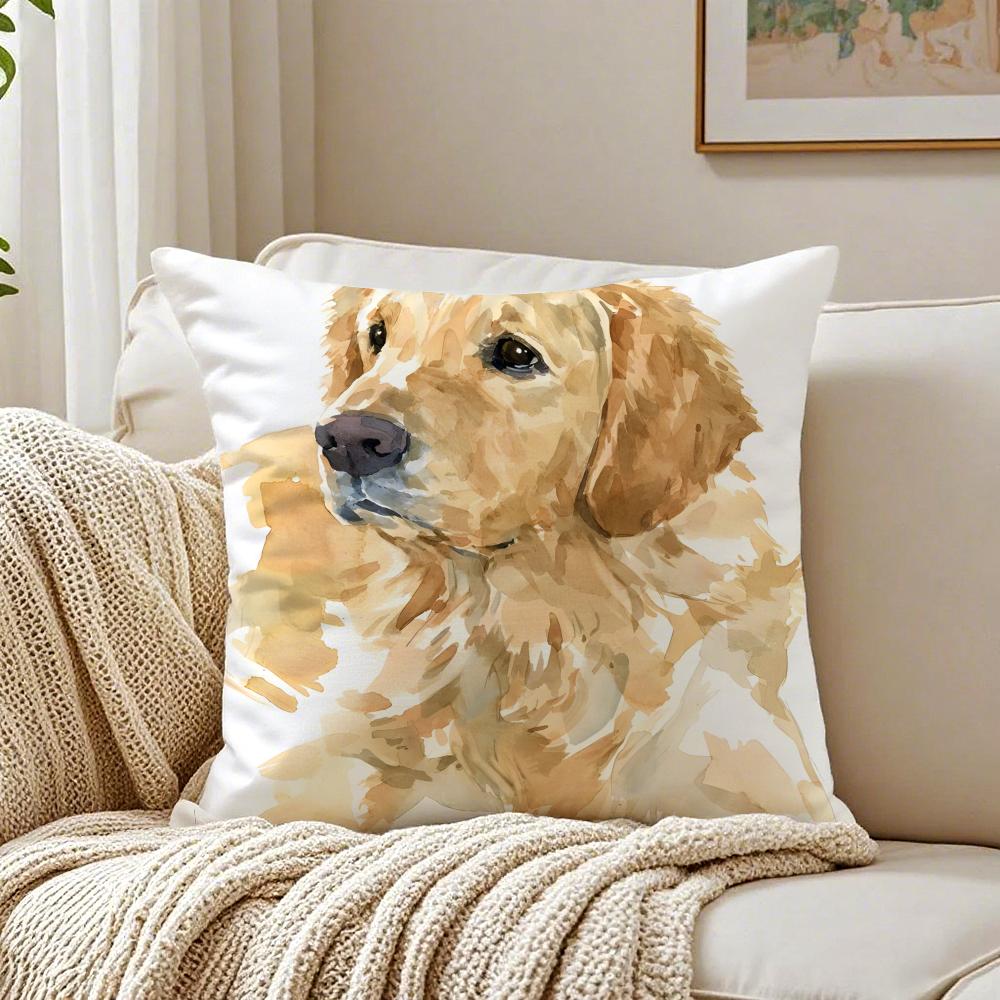 Labrador Retriever Pillow Friendly Dog Plush Cushion Cushion Cover Pillowcase Anti-Dustmite Living Room Sofa Decor Cushion Room