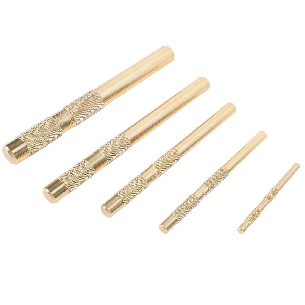 Drift Punch Set Knurled 1/4inch 3/8inch 1/2inch 5/8inch 3/4inch Brass Drift Punch Tool for