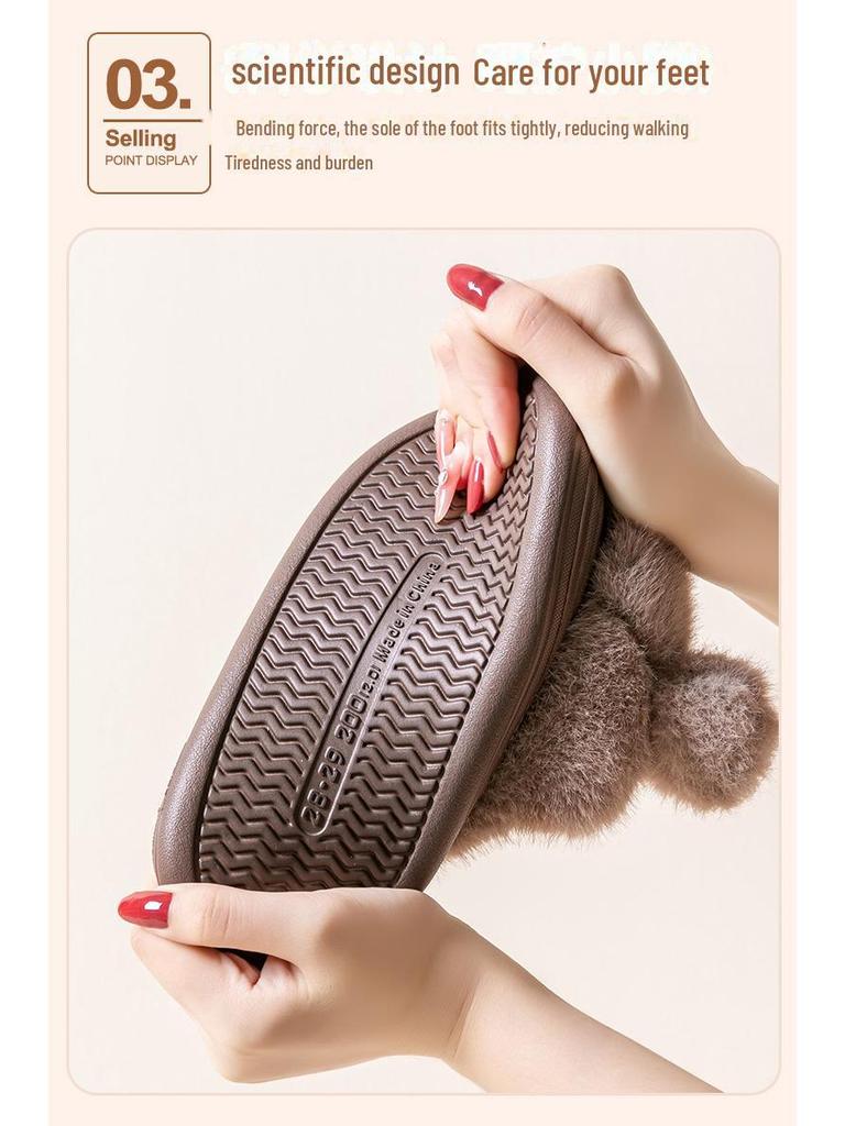 Детские зимние хлопковые тапочки: Мягкая, нескользящая, плюшевая домашняя обувь для мальчиков и девочек