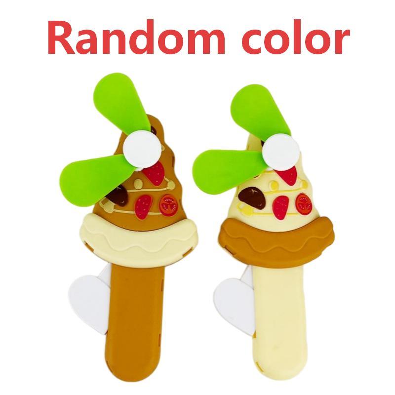 Cute Donut Manual Hand Press Fan No Battery Required Mini Cooling Toy for Kids Theme Party Giveaway Gifts