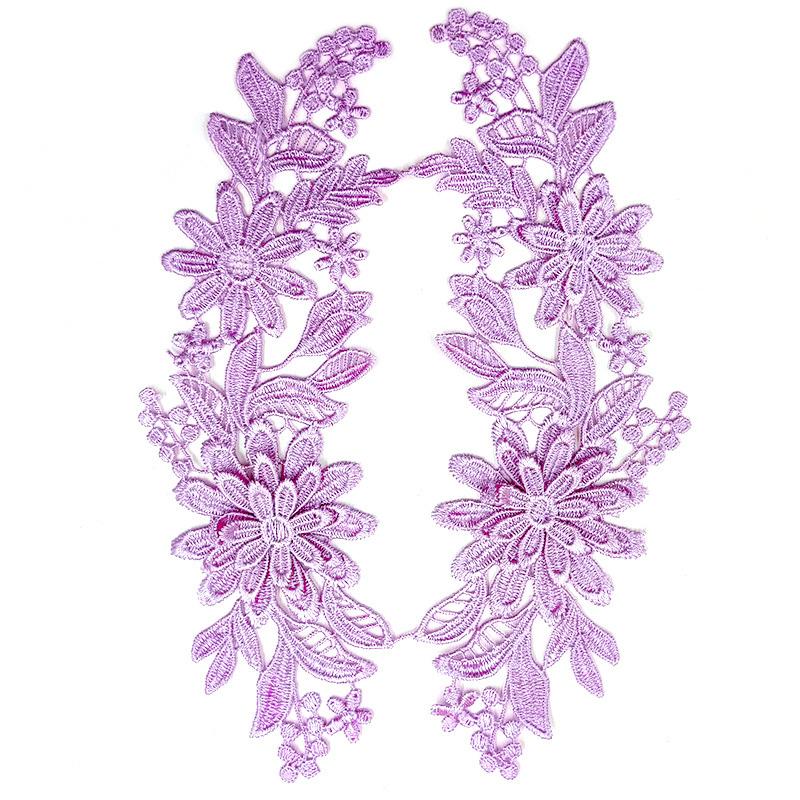 1 пара вышитых нашивок с отделкой 3D цветочная аппликация для одежды сумки кружево цветок DIY полые изысканные значки аксессуары 23X8 см