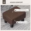 Stool with Fabric Cover in Linen Look, up to 110 kg, Brown, 40 x 30 x 24 cm