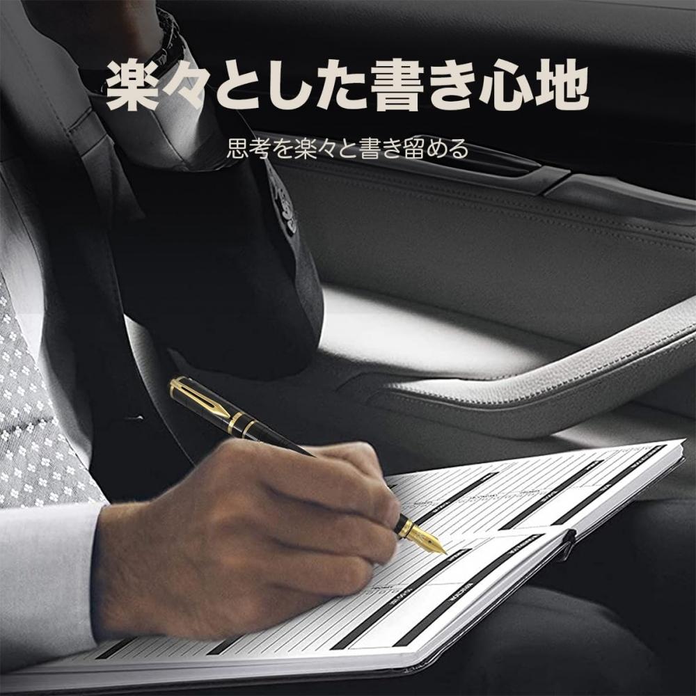 Wordsworth & Black Набор перьевых ручек Primory [черное золото], среднее перо, подарочный футляр, 24 картриджа, заправочный конвертер, руководство, ведение дневника, каллиграфия,