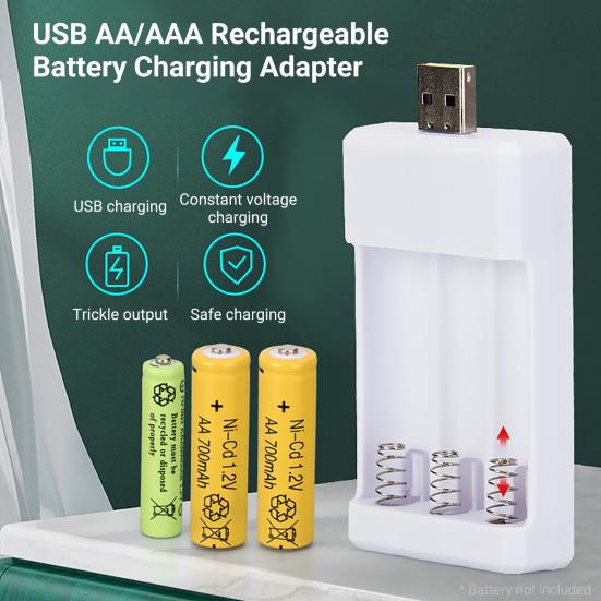 Зарядное устройство Безопасная быстрая зарядка со светодиодным индикатором 3 слота USB Адаптер для зарядки аккумуляторной батареи типа AA/AAA для радио