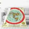 Soft Durable Blanket Camping Gleason 1892 Flat Earth Map Throw Blanket Nature Flannel Bedspread Bedroom Graphic Sofa Bed Cover