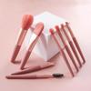 8pcs Set Mini Wooden Makeup Brushes Portable Morandi Color Beauty Tools