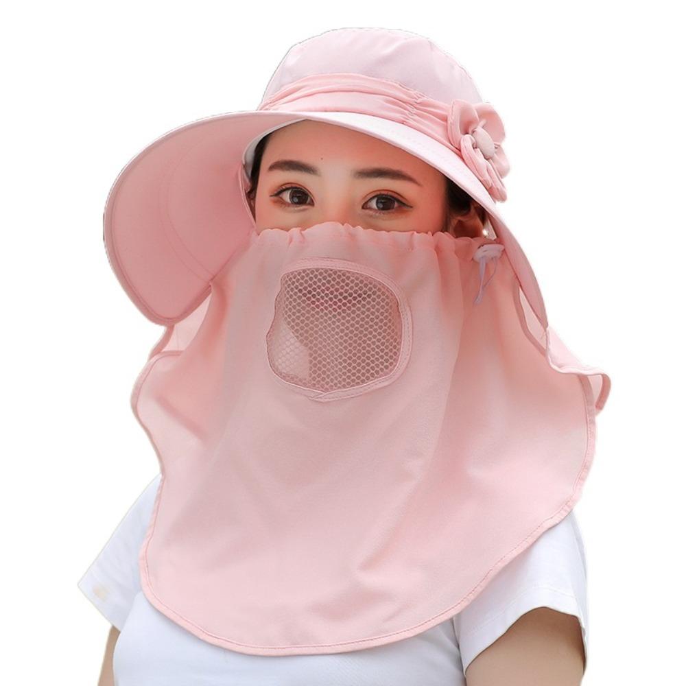 Защита шеи Женская шляпа от солнца Маска для лица Солнцезащитная шляпа-панама Дышащая шляпа для сбора чая Альпинизм