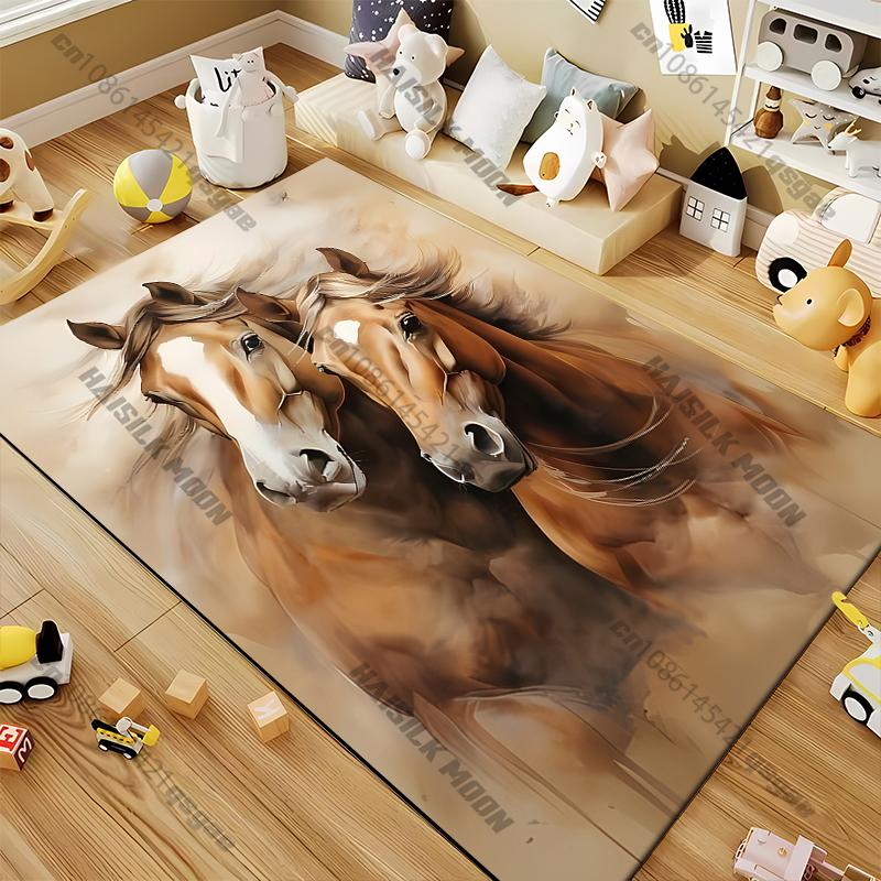 Horse Carpet for Living Room Game Rugs Soft Floor Cartoon Rugs Bathroom Rug Mat Yoga Mat Home Decor Rugs for Bedroom