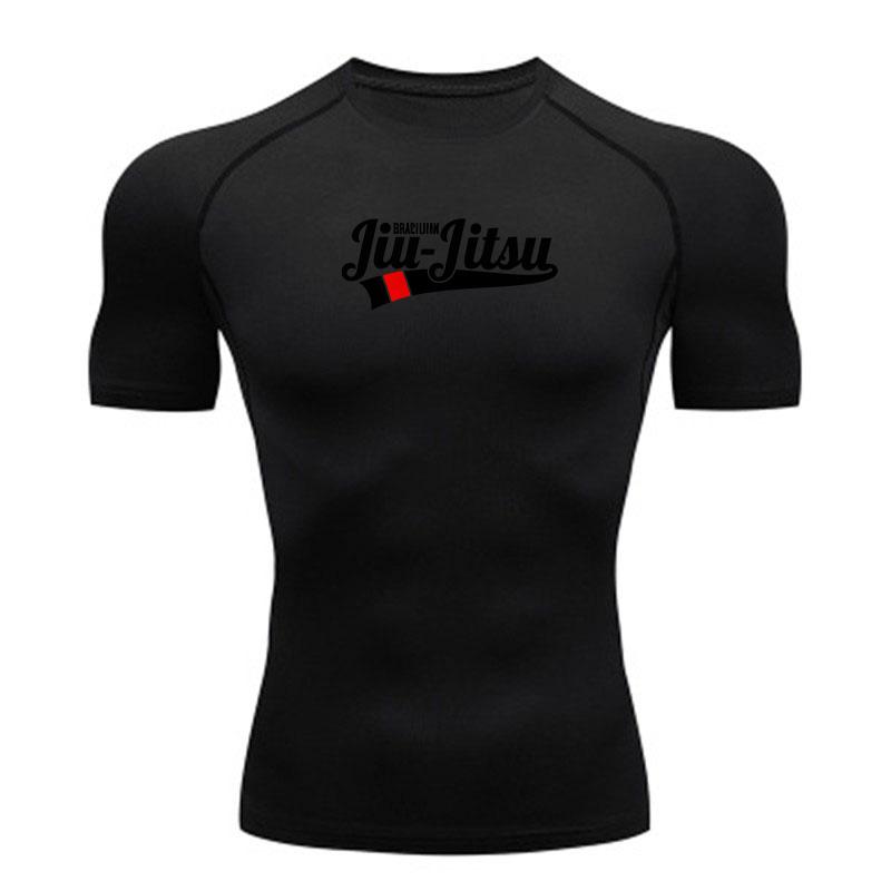 Men's Compression Jiu Jitsu Printed Sports T-Shirt, Breathab