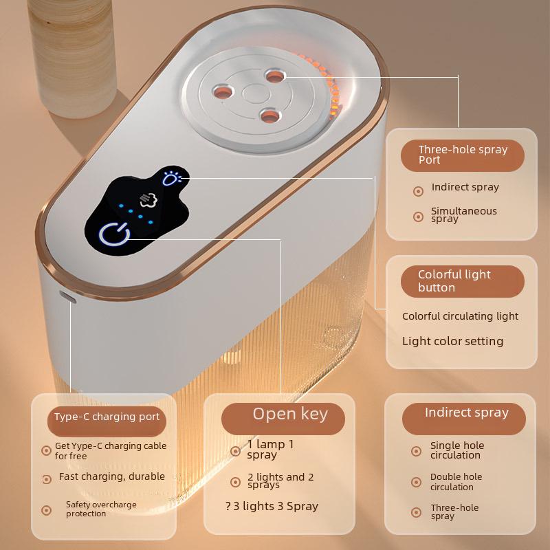 Ароматерапевтический увлажнитель воздуха с питанием от USB - тройной распылитель для дома и спальни, большой распылитель для улучшенного увлажнения.
