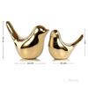 Ceramic Golden Blessing Birds Figurine for Home Decor | Living Room, Bedroom, Office Desk, Cabinets - (Pack of 4, Golden)