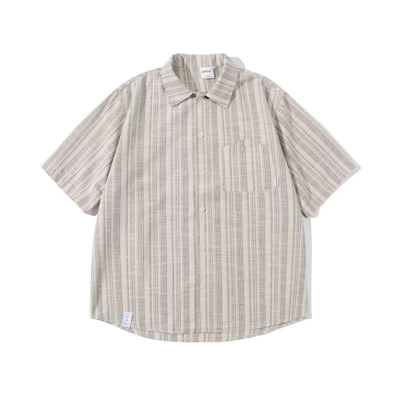 Летняя одежда мужская ретро повседневная рубашка студенческая свободная нишевая дизайнерская забавная новая мужская верхняя часть для ношения на открытом воздухе