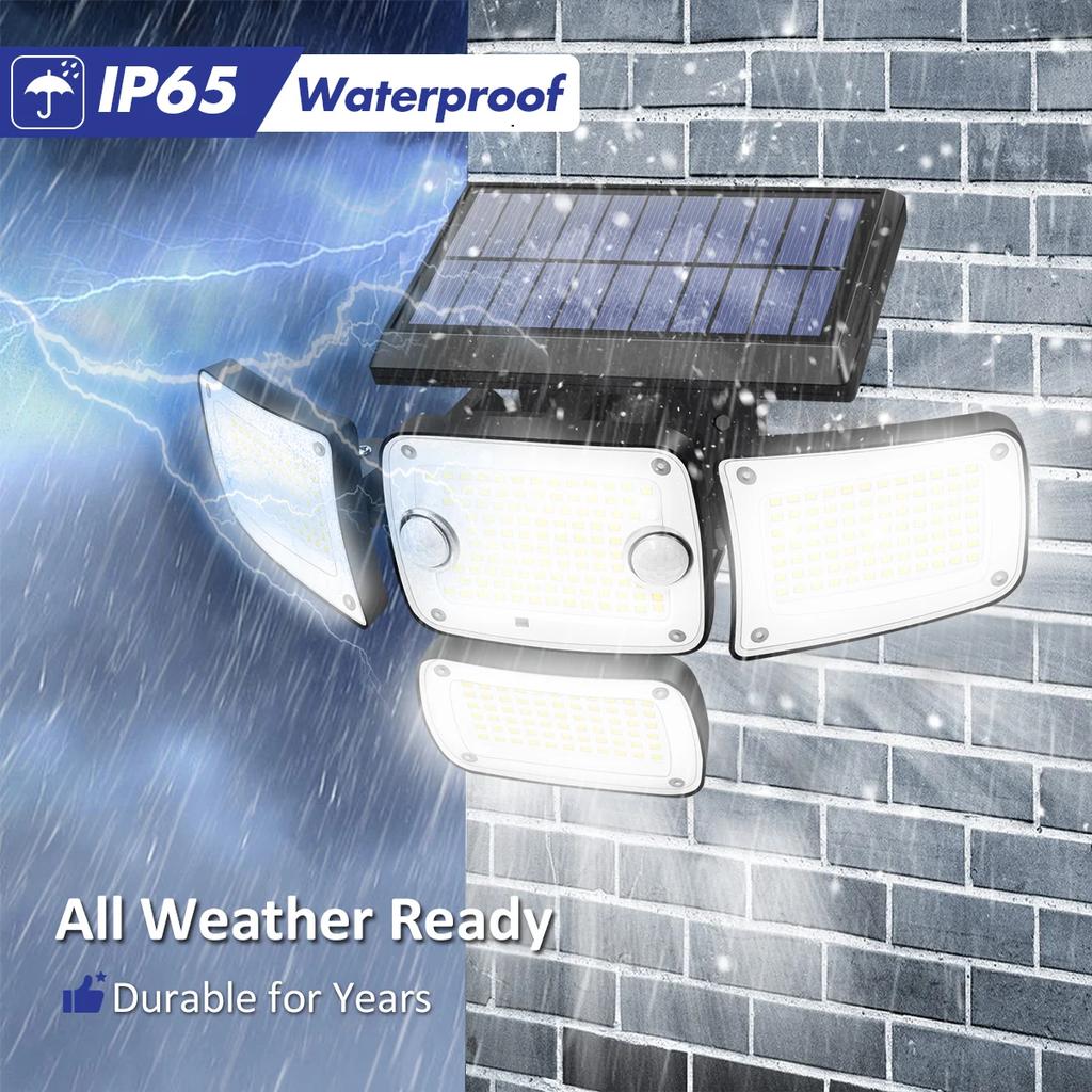 Outdoor Solar Lights 224/342LEDS Dual Induction Solar Motion Sensor Lights Solar Wall Lamp With 3 Modes Waterproof Flood Lights